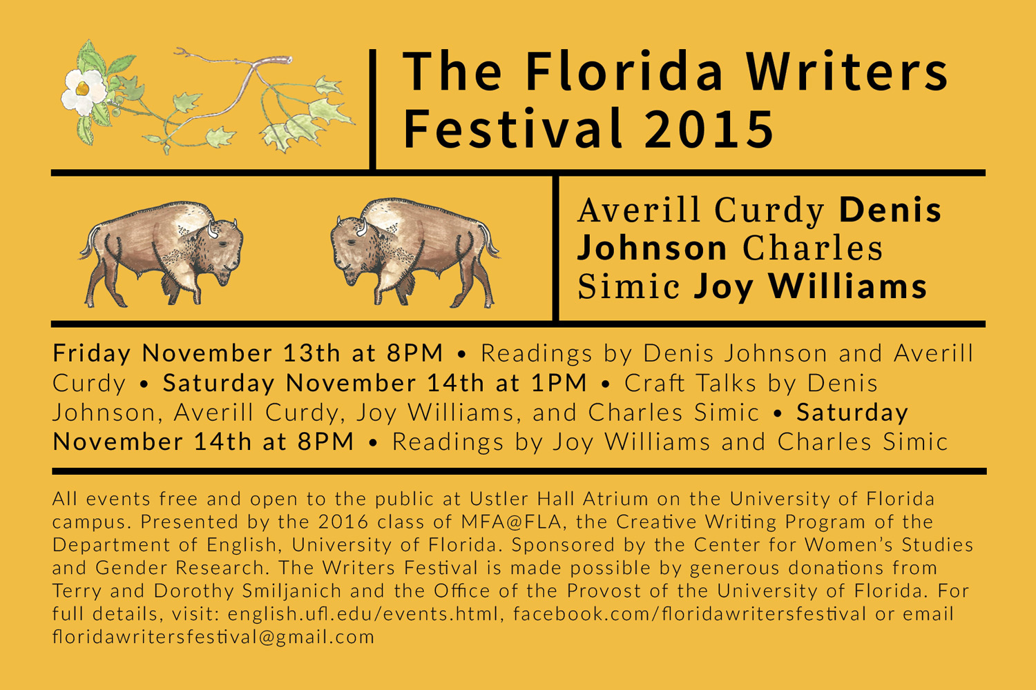 Florida Writers Fest 2015 Postcard